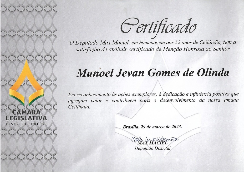 Menção Honrosa CLDF 2023