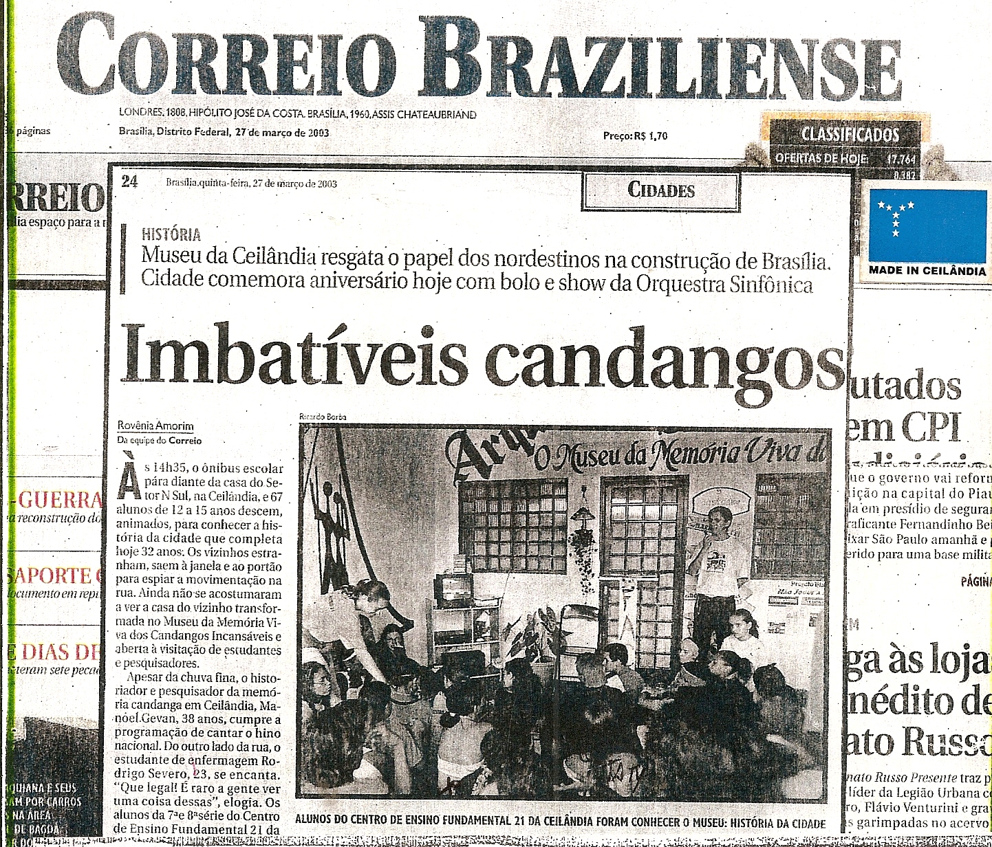 Correio Braziliense 2003 - Museu da Ceilândia